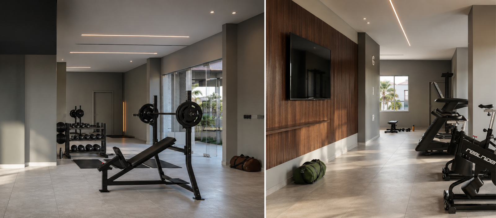 Academia com musculação e aeróbico do Portal Encantos de Veneza
